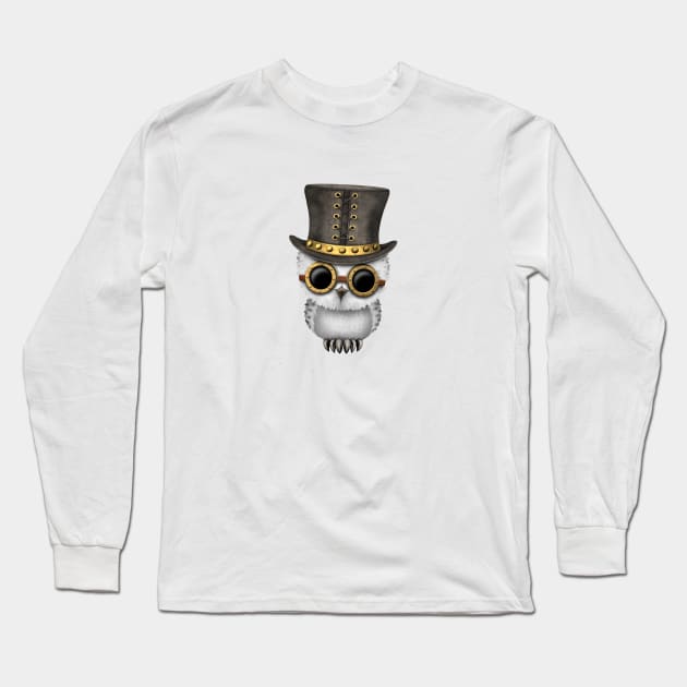 Steampunk Baby Owl Long Sleeve T-Shirt by jeffbartels